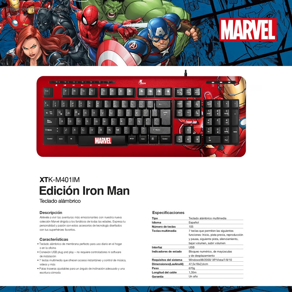 Combo de Laptop 0Y8RM DC15250 Dell + mochila KNB-456BL azul + teclado XTK-M401IM rojo + mouse XTM-620 Xtech
