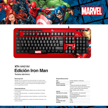 Combo de Laptop 0Y8RM DC15250 Dell + mochila KNB-456BL azul + teclado XTK-M401IM rojo + mouse XTM-620 Xtech