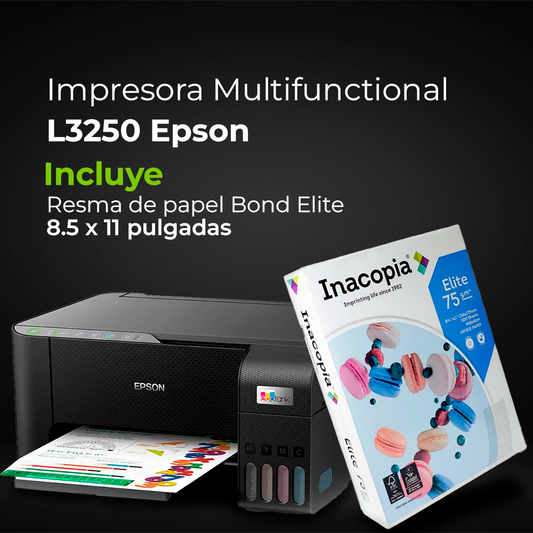 Combo de impresora multifuncional Epson L3250 + Resma de papel Elite Premium