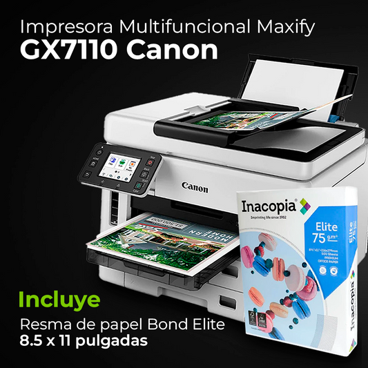 Combo de impresora Maxify GX7110 inalámbrica + resma de página Elite Primium