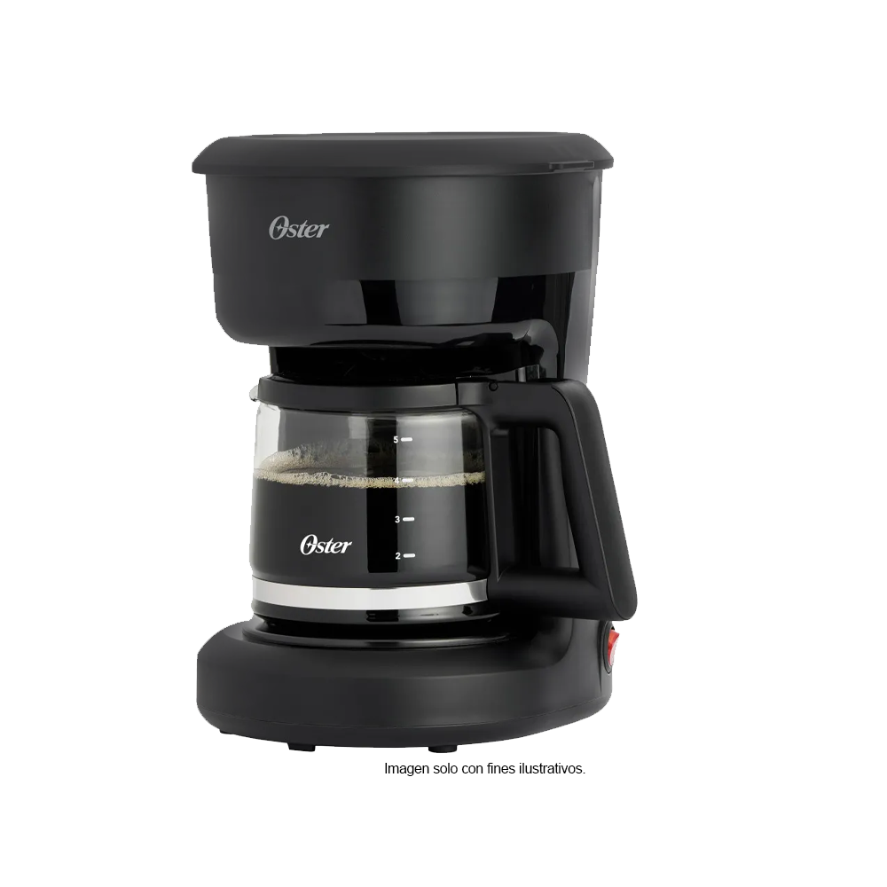 Cafetera5 Tazas de capacidad, filtro reutilizable, botón con luz de encendido y apagado, BVSTDCS51B, OSTER