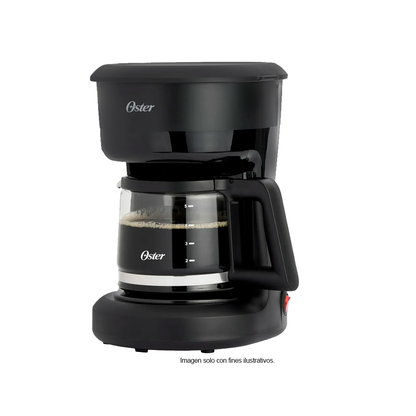 Cafetera5 Tazas de capacidad, filtro reutilizable, botón con luz de encendido y apagado, BVSTDCS51B, OSTER