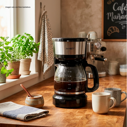 Cafetera de 12 tazas CM-1253ST Sankey color negro