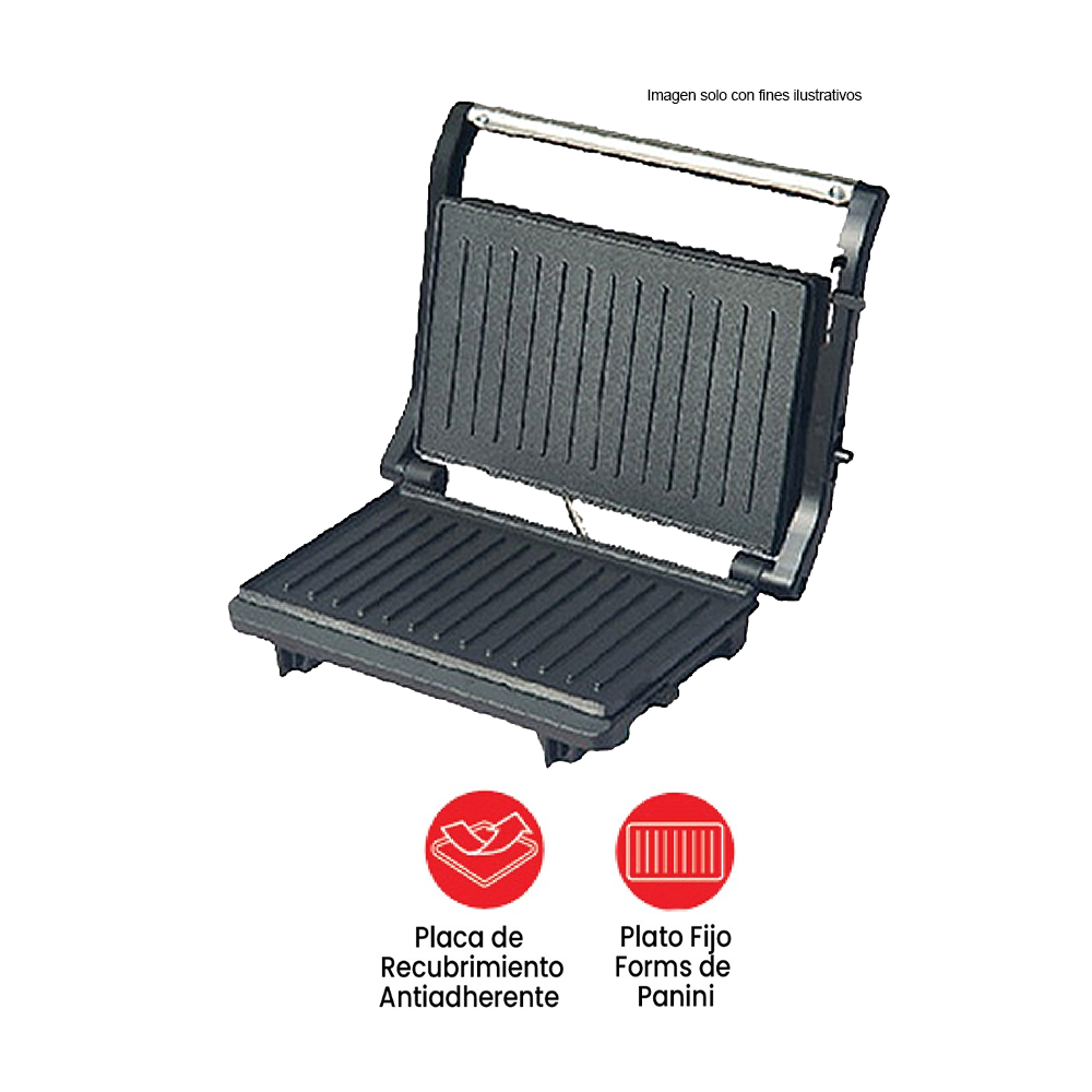 Sandwichera Panini SW-40 Sankey, acero inoxidable, potencia 750W.