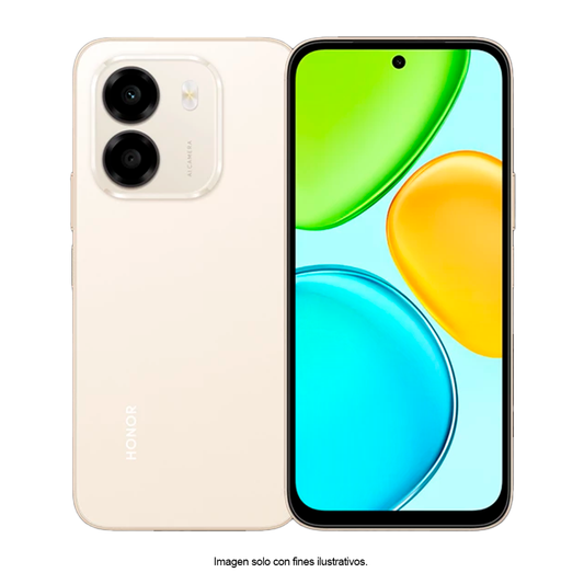 Celular X6E color dorado, 4GB+128GB, pantalla 6.6" dual card. Honor