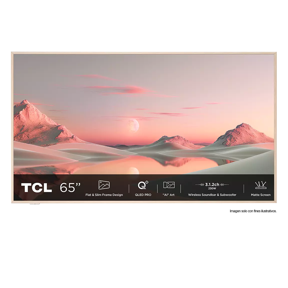 Televisor 65" 4K QLED Smart 65A300 PRO. TCL, Google TV, Art-TV
