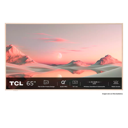 Televisor 65" 4K QLED Smart 65A300 PRO. TCL, Google TV, Art-TV