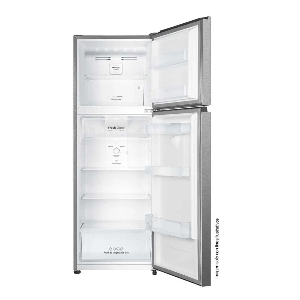 Refrigeradora 11.5 pc. RT3N320NACA Hisense, Top mount, color acero inoxidable refinado.