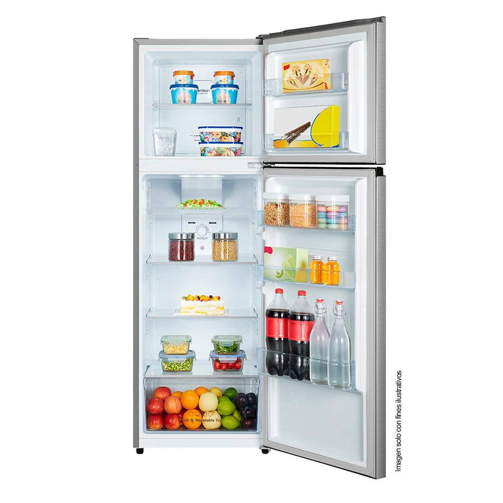 Refrigeradora 11.5 pc. RT3N320NACA Hisense, Top mount, color acero inoxidable refinado.