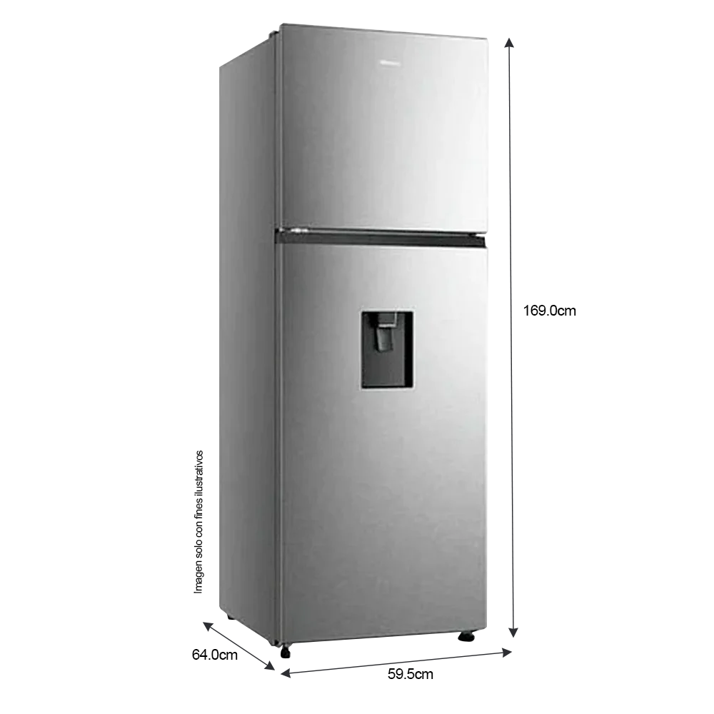 Refrigeradora 11.5 pc. RT3N320NACA Hisense, Top mount, color acero inoxidable refinado.