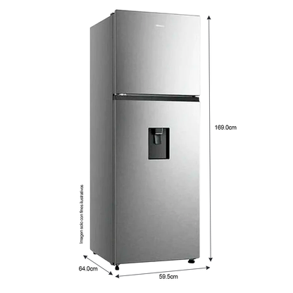 Refrigeradora 11.5 pc. RT3N320NACA Hisense, Top mount, color acero inoxidable refinado.