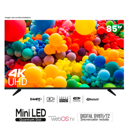 Televisor 85" 4k, Mini LED Samrt CLED85W22  Sankey