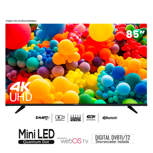 Televisor 85" 4k, Mini LED Samrt CLED85W22  Sankey