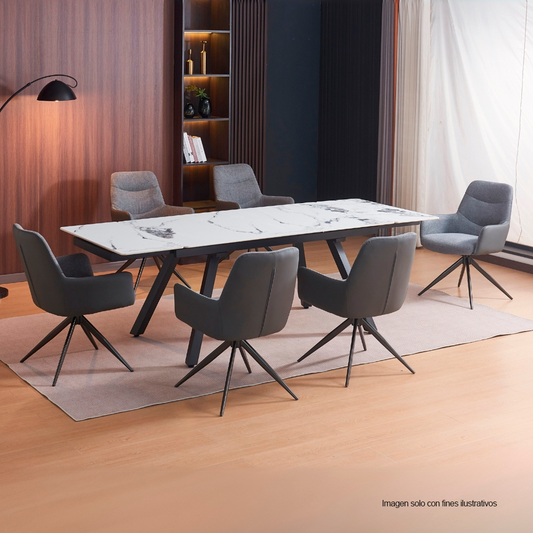 Comedor rectangular NORA de 6 puestos, sobre de Marmol, DN03735/DN03687