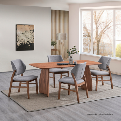 Comedor Daisy 15-1808 de 4 puestos, sillas en color gris, DN04165/DN04196