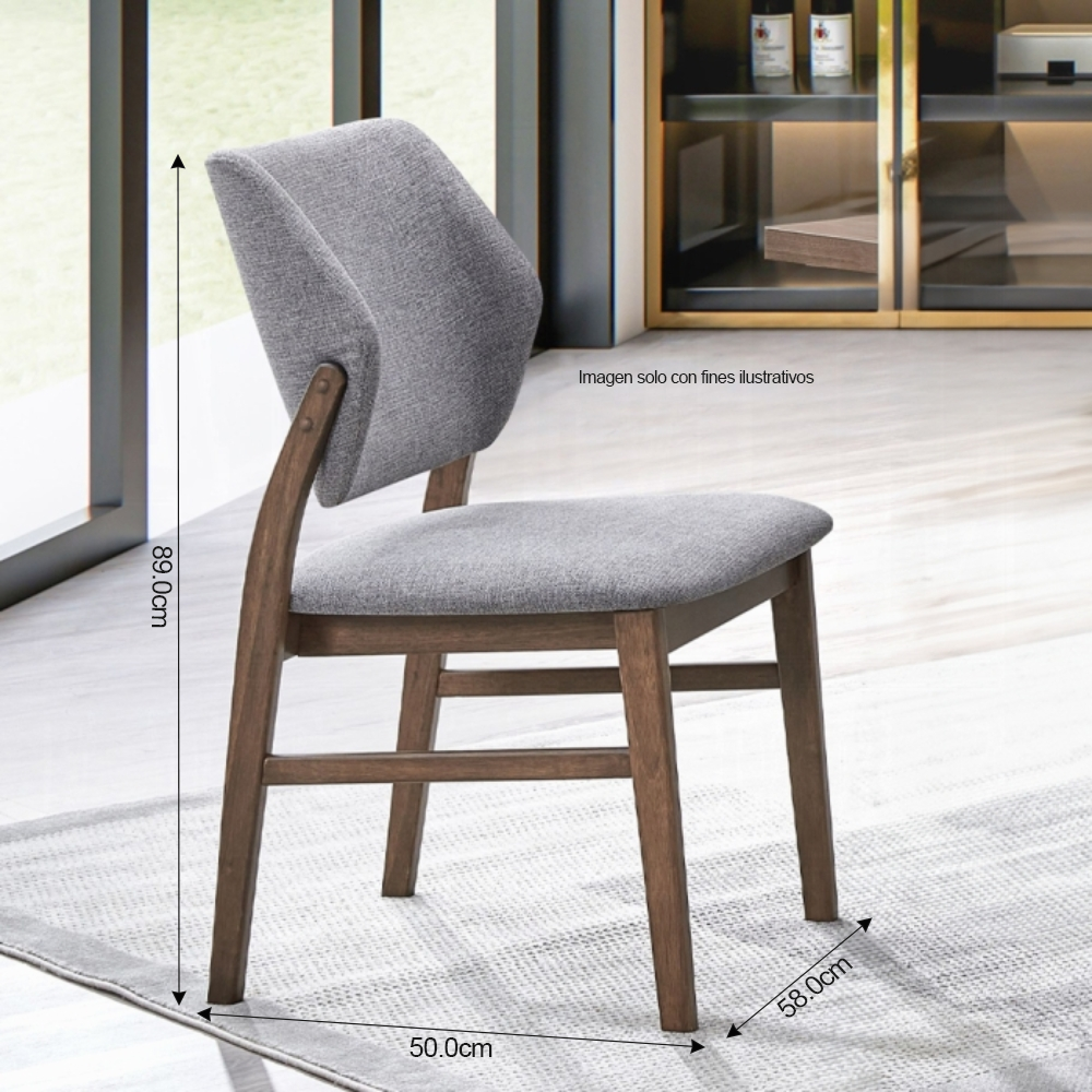 Comedor Daisy 15-1808 de 4 puestos, sillas en color gris, DN04165/DN04196