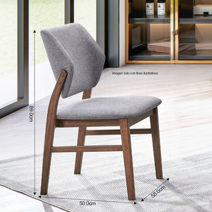 Comedor Daisy 15-1808 de 4 puestos, sillas en color gris, DN04165/DN04196