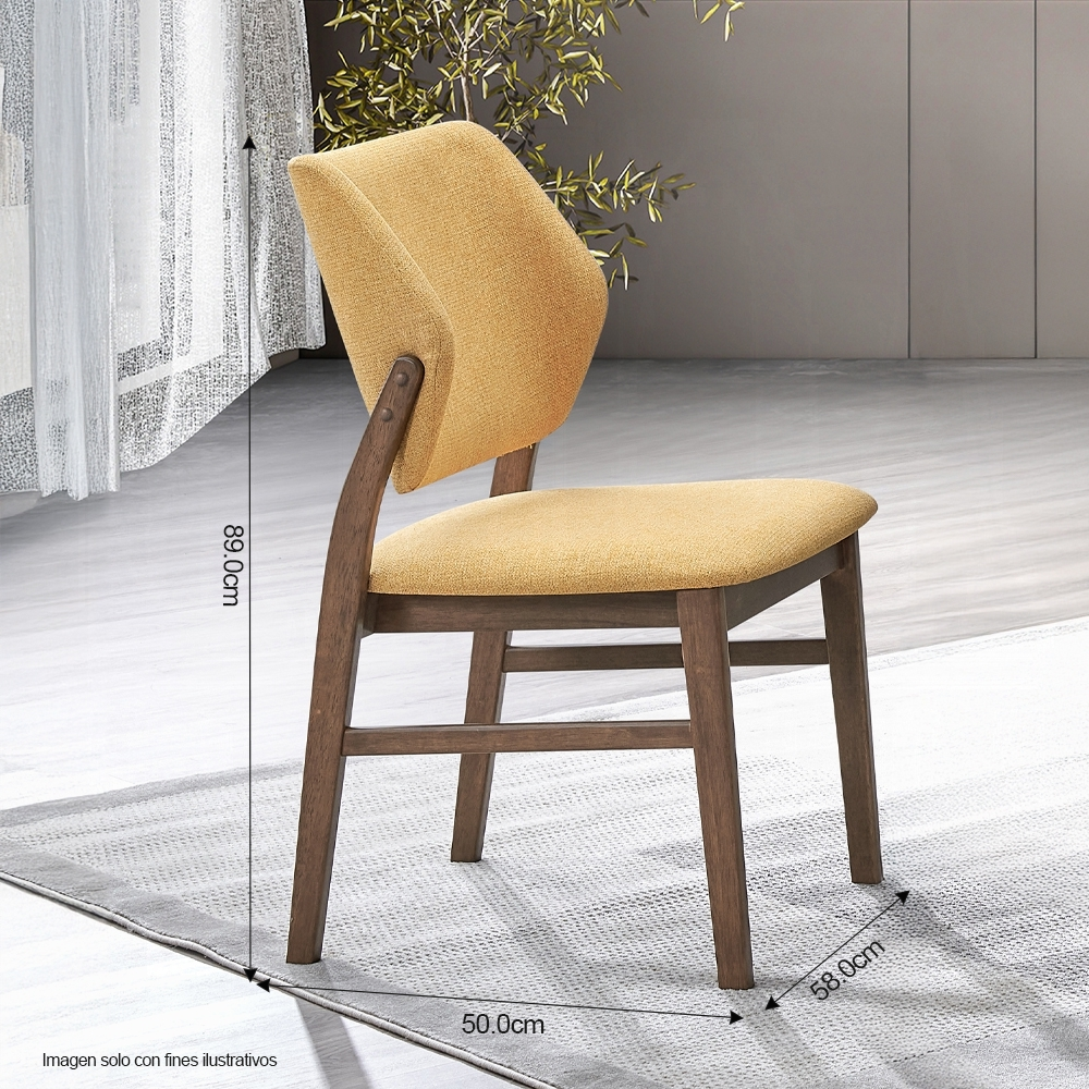 Comedor Daisy 15-1808 de 4 puestos, sillas en color amarillo, DN04165/DN04197