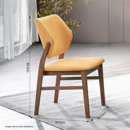 Comedor Daisy 15-1808 de 4 puestos, sillas en color amarillo, DN04165/DN04197
