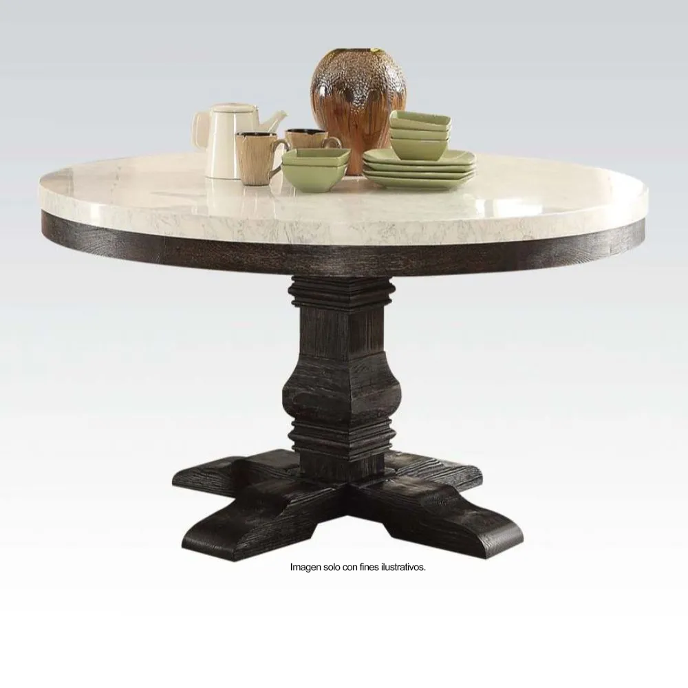Comedor de 4 puestos de mesa redonda con sobre de marmol,15-1930.  72845T+72846ST+72852