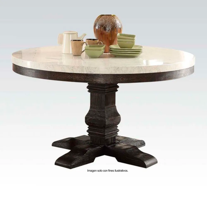 Comedor de 4 puestos de mesa redonda con sobre de marmol,15-1930.  72845T+72846ST+72852