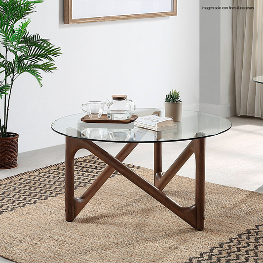 Mesa de centro Ingrid, 15-1962 (LV03405) con sobre de vidrio.