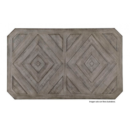 Comedor de madera KIARA, 4 puestos + 1 banquillo (6 puestos) color gris. CM3542GY-T-BN-SC2PK
