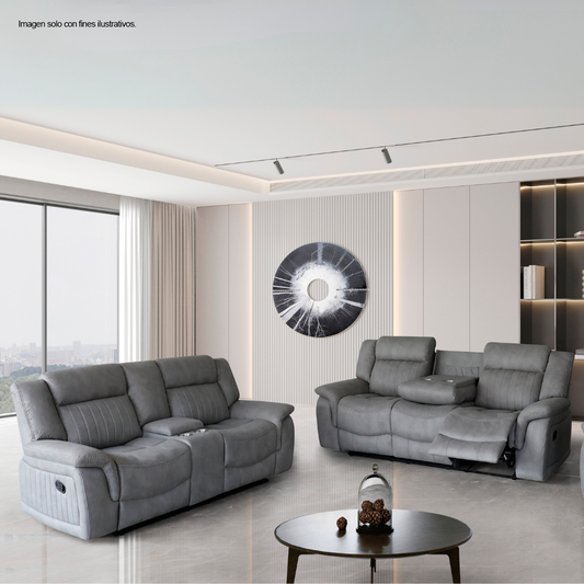 Juego de sala reclinable, 18-1997 (LV04760/61) 3+2 puestos. Hope, color gris.
