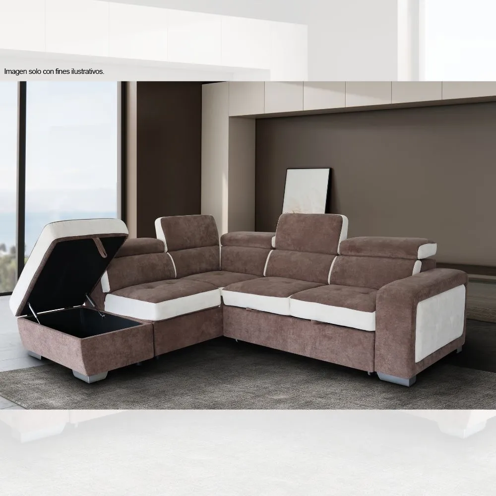 Sofa Chaise lado izquierdo, MIA 18-2225 (LV04230) Beige - chocolate