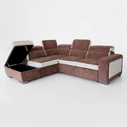 Sofa Chaise lado izquierdo, MIA 18-2225 (LV04230) Beige - chocolate