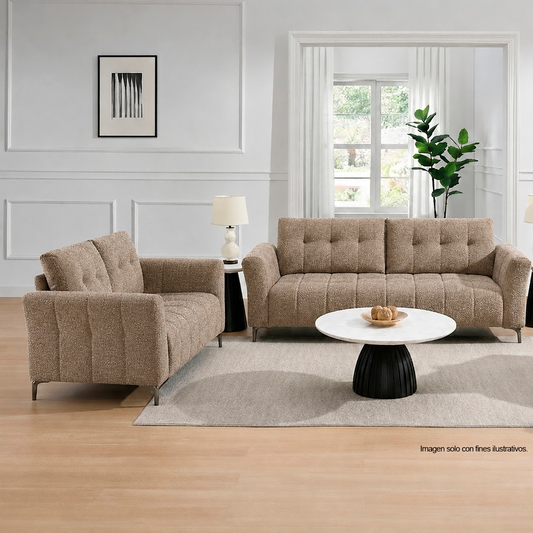 Juego de sala Harmony LV07450/51 Color chocolate. 3puestos + 2 puestos.