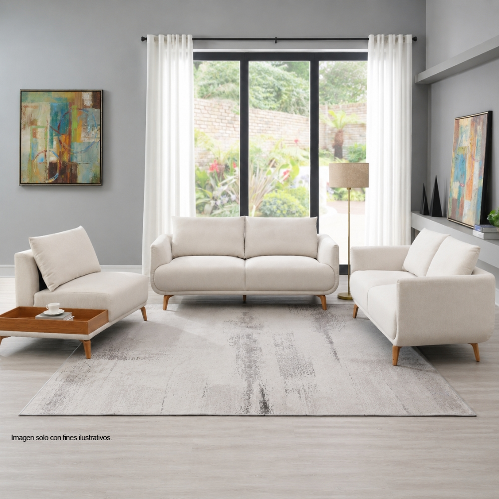 Juego de sala Georgina 3 + 2 puestos + 1puesto, 18-2245 (LV06800/01/02) color beige.