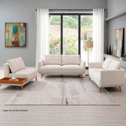 Juego de sala Georgina 3 + 2 puestos + 1puesto, 18-2245 (LV06800/01/02) color beige.