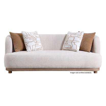 Juego de sala Camila 18-2247 (LV07260/61) 3+2 puestos, color beige, 6 cojines decorativos