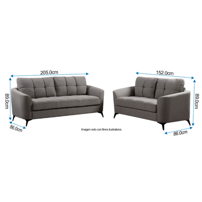 Juego de sala 18-2249 (LV01318/19) color gris