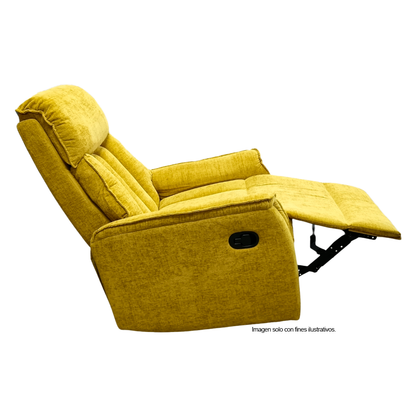 Sillón reclinable giratorio, modelo LV04231color amarillo