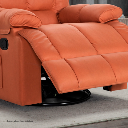 Sillón reclinable giratorio 360°, modelo LV02606, color naranja