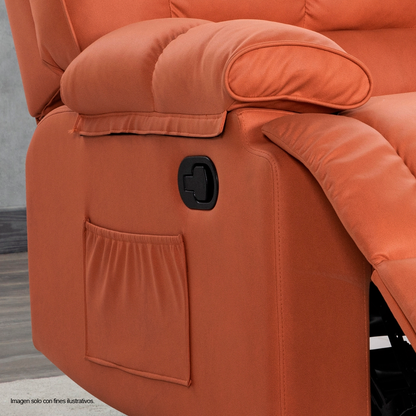 Sillón reclinable giratorio 360°, modelo LV02606, color naranja