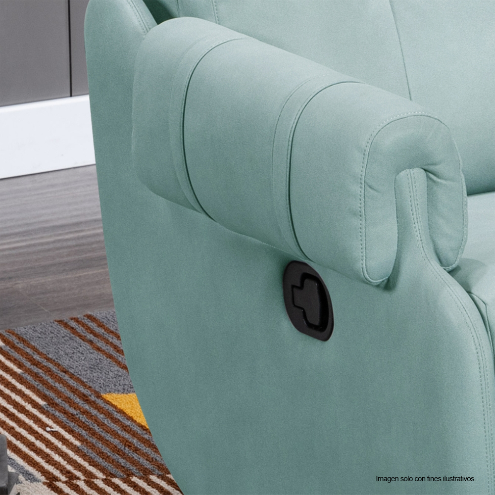 Sillón reclinable giratorio 360°, modelo LV02607, color celeste