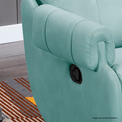 Sillón reclinable giratorio 360°, modelo LV02607, color celeste