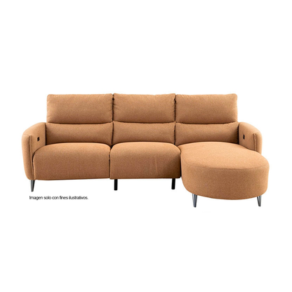 Sofá Chaise reclinable con puerto USB, CM9942BR FRIDA en color chocolate
