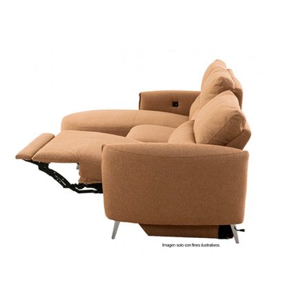 Sofá Chaise reclinable con puerto USB, CM9942BR FRIDA en color chocolate