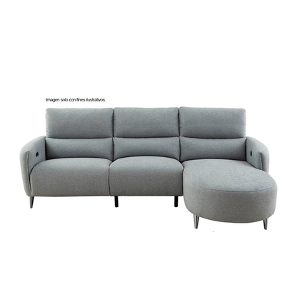 Sofá Chaise reclinable con puerto USB, CM9942GY FRIDA en color gris.