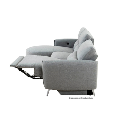 Sofá Chaise reclinable con puerto USB, CM9942GY FRIDA en color gris.