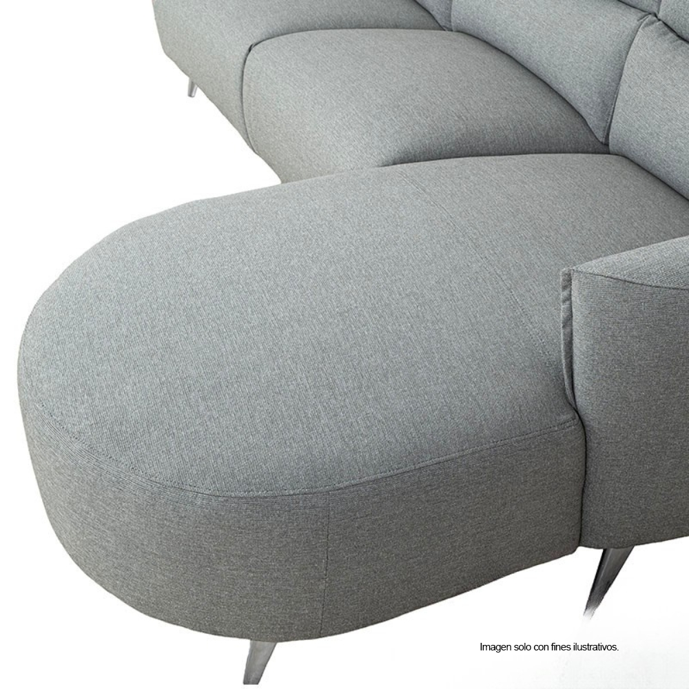 Sofá Chaise reclinable con puerto USB, CM9942GY FRIDA en color gris.