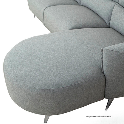Sofá Chaise reclinable con puerto USB, CM9942GY FRIDA en color gris.