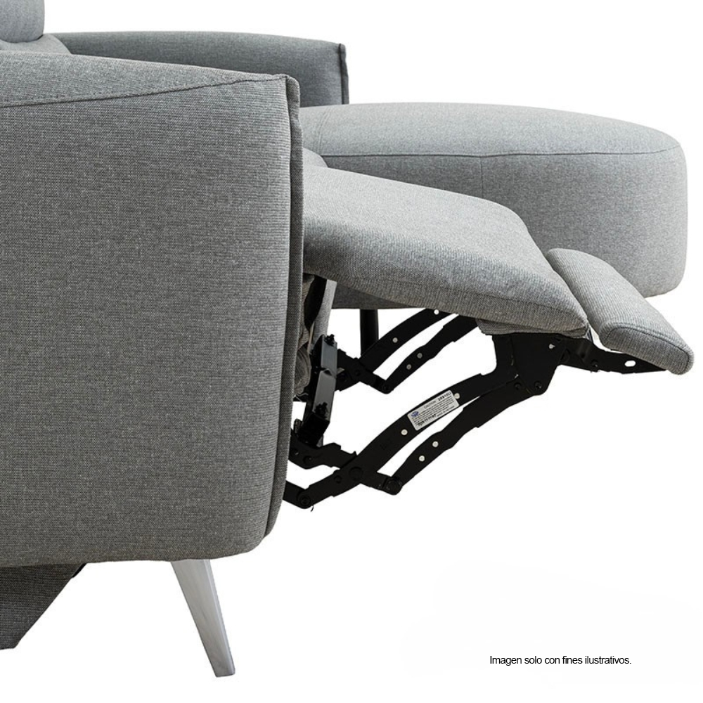 Sofá Chaise reclinable con puerto USB, CM9942GY FRIDA en color gris.