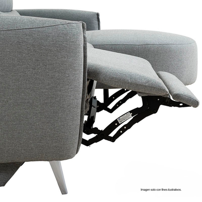 Sofá Chaise reclinable con puerto USB, CM9942GY FRIDA en color gris.