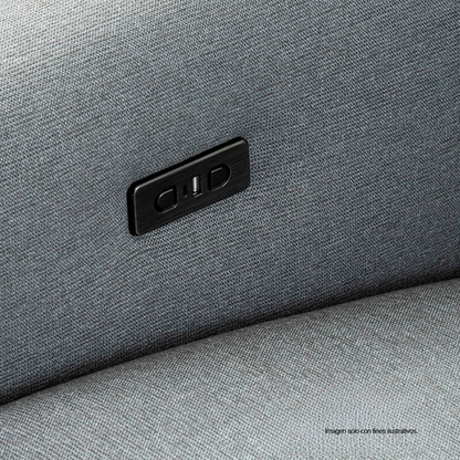Sofá Chaise reclinable con puerto USB, CM9942GY FRIDA en color gris.