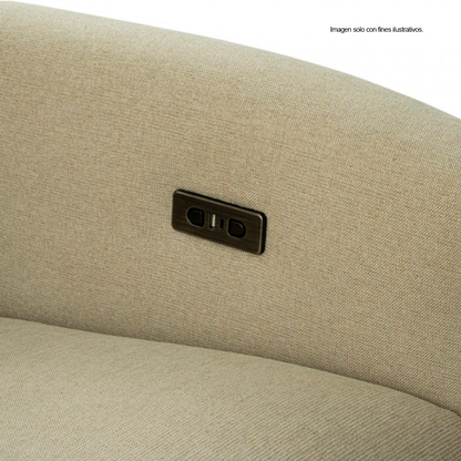 Sofá Chaise reclinable con puerto USB, CM9942LB FRIDA en color beige